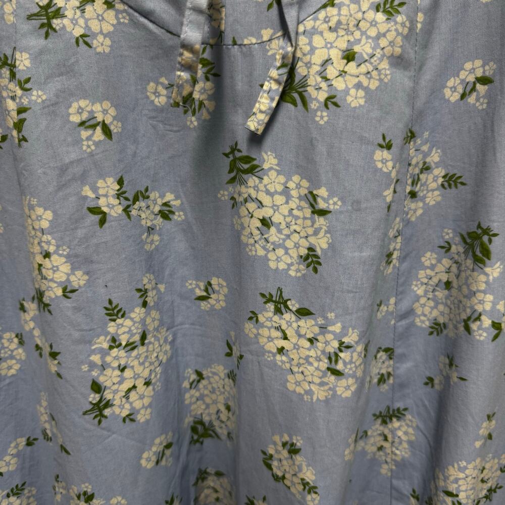 Sim & Sam Floral Maxi Empire Waist Dress M Blue Cotton Sundress Cottagecore Y2K - Picture 4 of 14